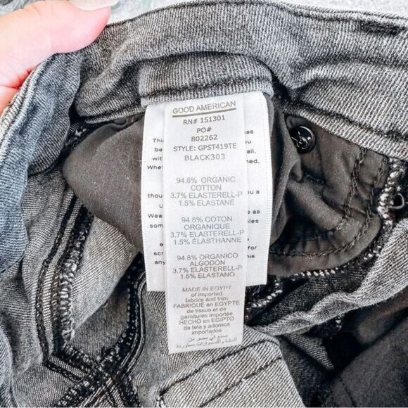 Good American Grey Good Petite Straight Leg Jean Size 0/25 - Picture 7 of 8
